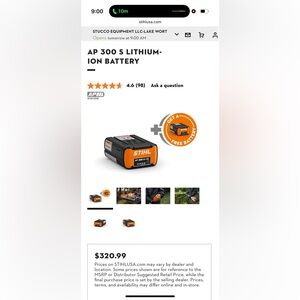 NIB - STIHL AP 300 S Lithium Ion Battery